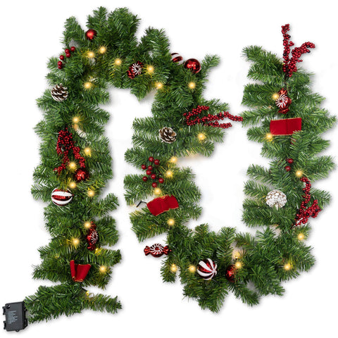 FUNPENY full 9 ft garland displayed on a plain background showing length and red accents