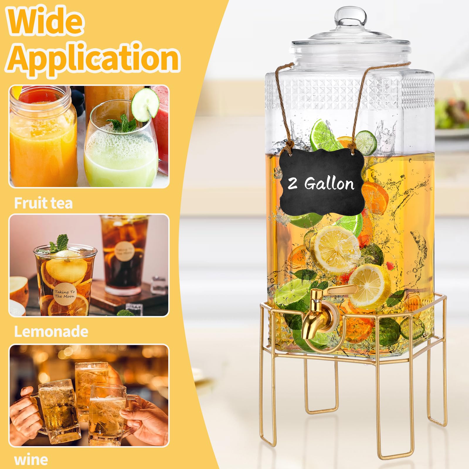 FUREEY glass lid detail highlighting rust-free lid for cleaner drink service