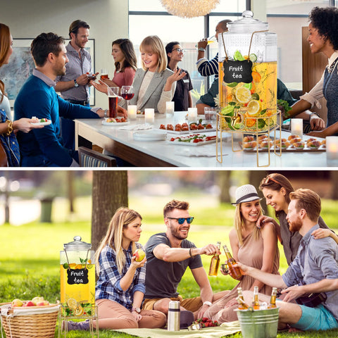 FUREEY at outdoor party showing stylish beverage station and guest convenience