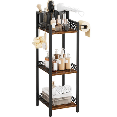 FURFUN front view full shelf showing compact vertical storage and farmhouse look