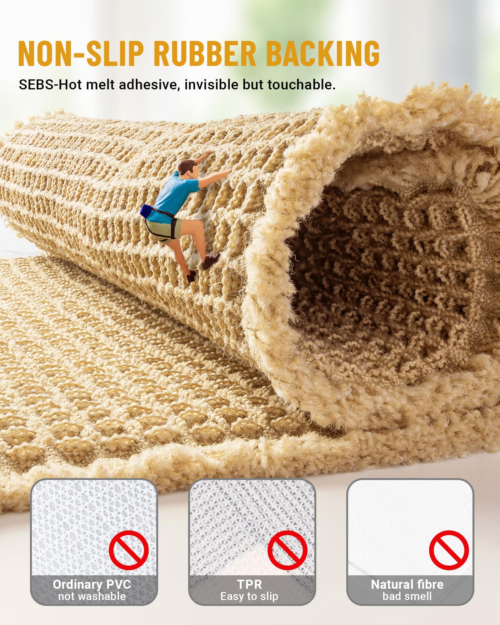 Furicher small mat by kitchen sink demonstrating water absorption benefit