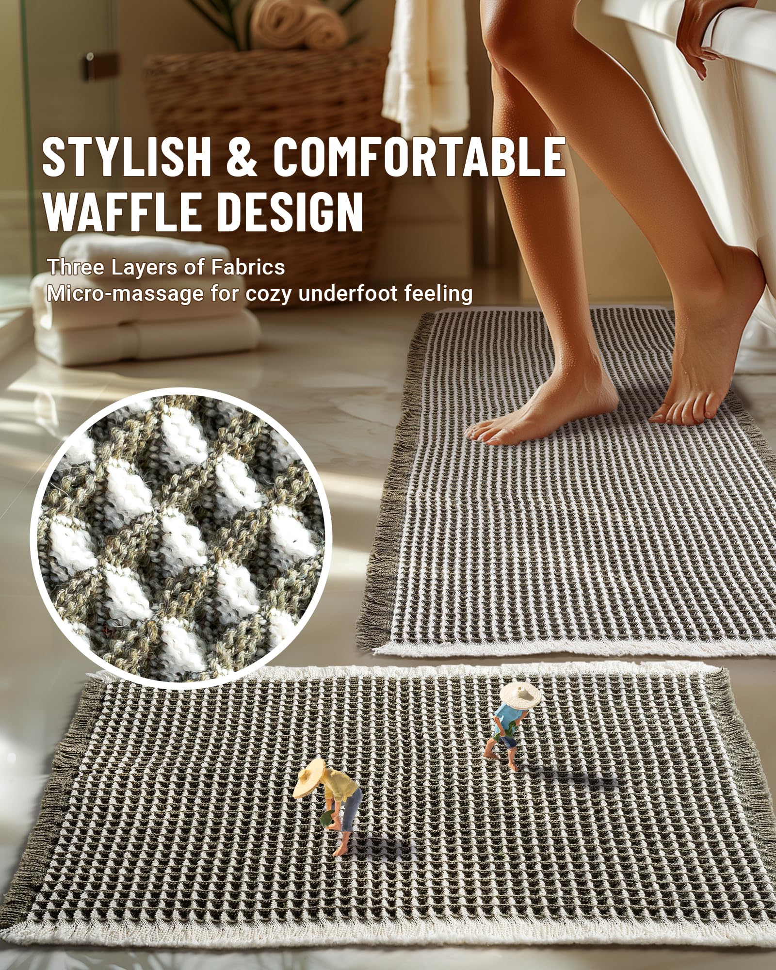 Furicher close-up of waffle weave texture highlighting plush absorbent fibers and fast drying