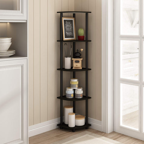 Furinno side profile illustrating compact depth and corner fit benefit