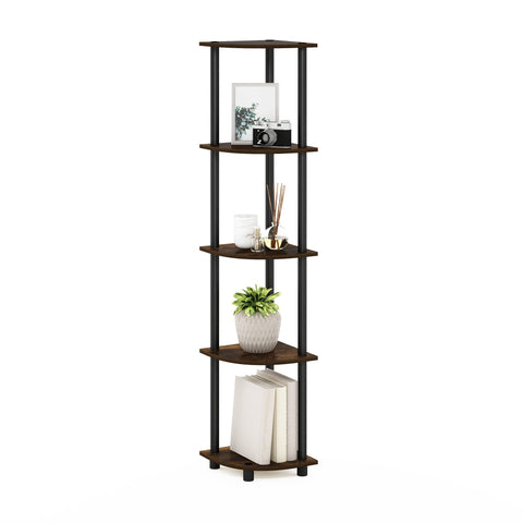 Furinno shelf beside chair showing scale and compact footprint benefit