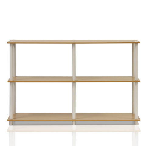 Furinno shelving with measurement overlay showing clear size guidance benefit