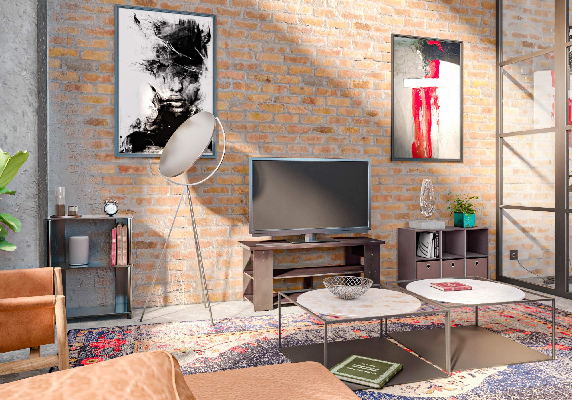 Furinno JAYA side profile demonstrating slim footprint and space-saving advantage