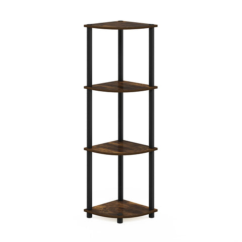 Furinno shelf next to measuring tape showing 43.5 inch height and 11.6 inch depth