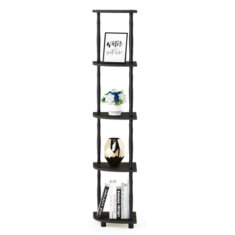 Furinno shelving with measuring tape showing compact 11.6 by 11.6 footprint for tight corners