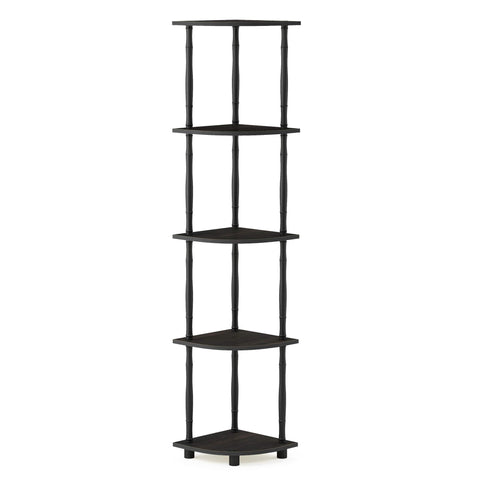 Furinno shelf used in bedroom to hold books and plants showing versatile storage benefit