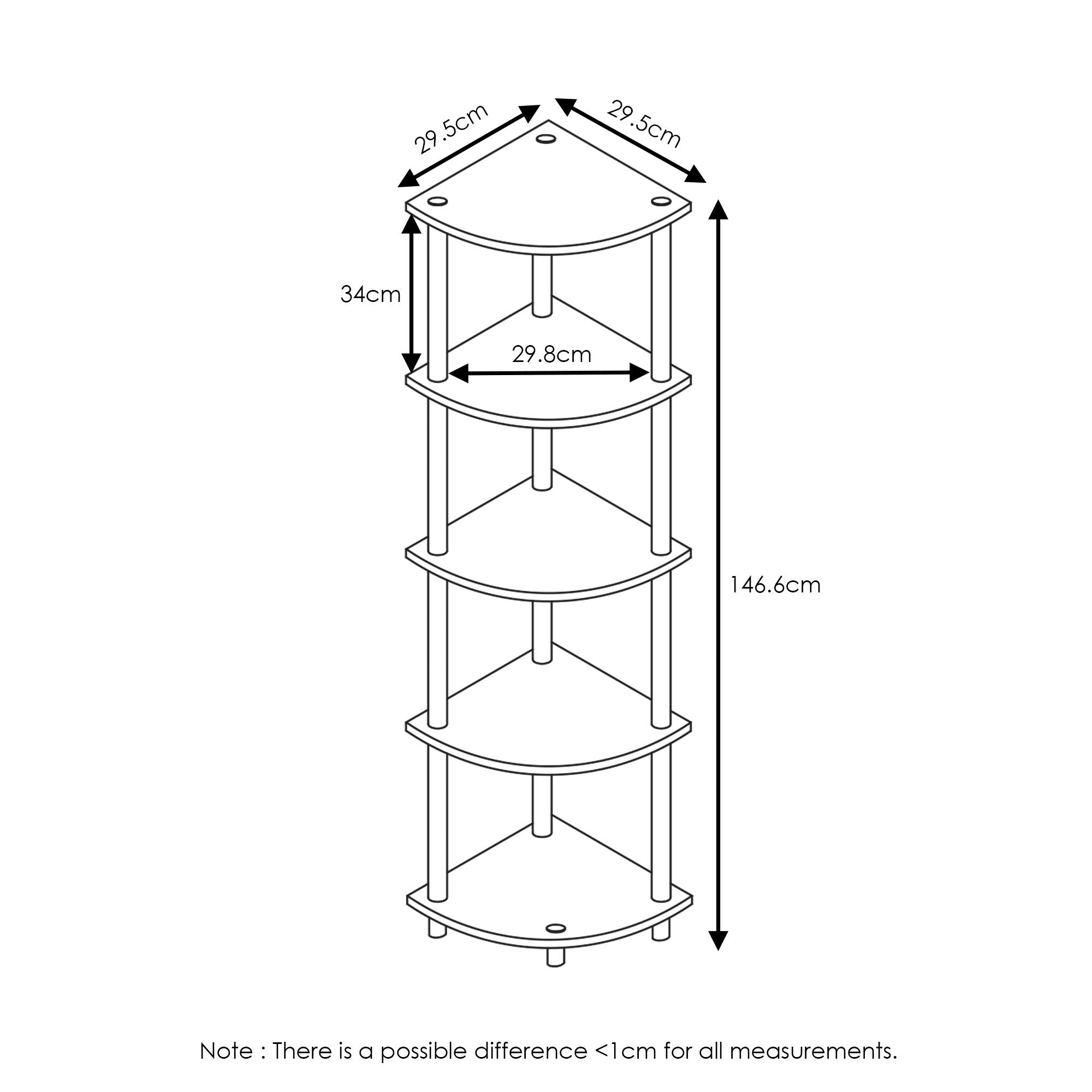 Furinno shelf staged in living room demonstrating space-saving benefit
