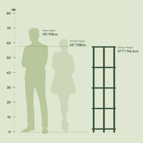Furinno shelf holding books to show scale and stable vertical storage capacity