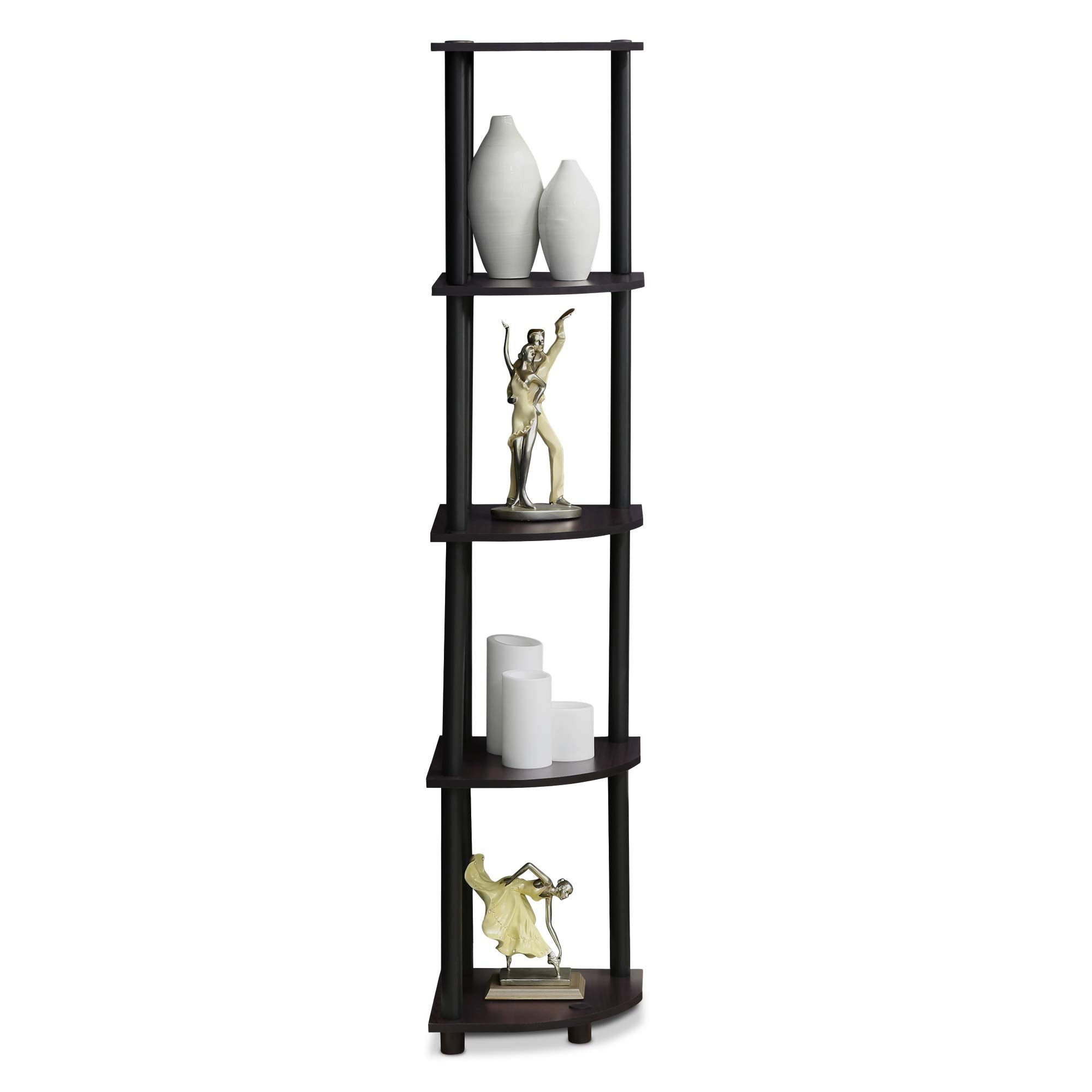 Furinno shelf styled in living room demonstrating neat display benefits