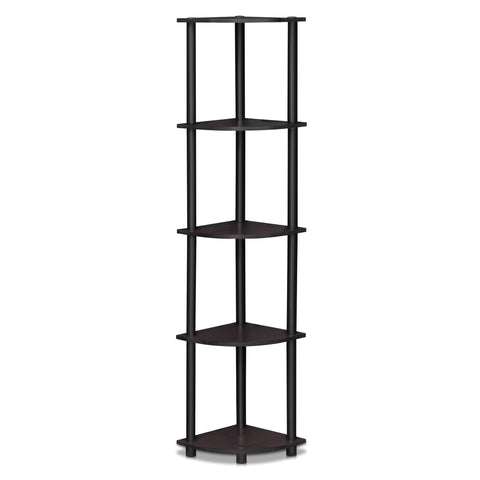 Furinno shelf size comparison next to chair showing compact scale benefit