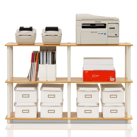 Furinno top shelf with decor showing styling and display benefit