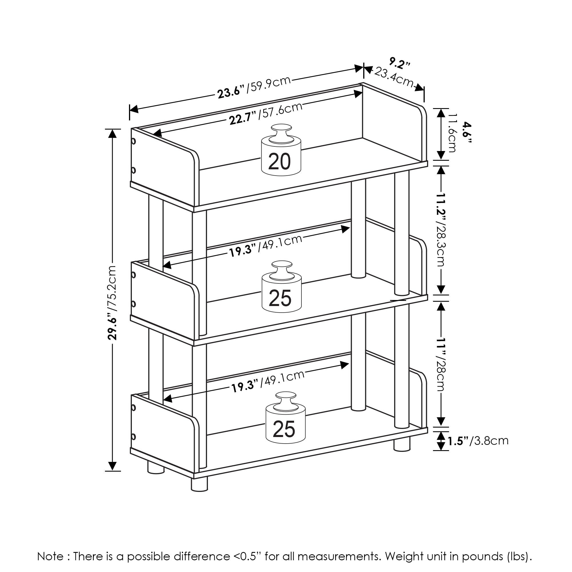 Furinno top shelf staged with decor showing easy display and accessibility