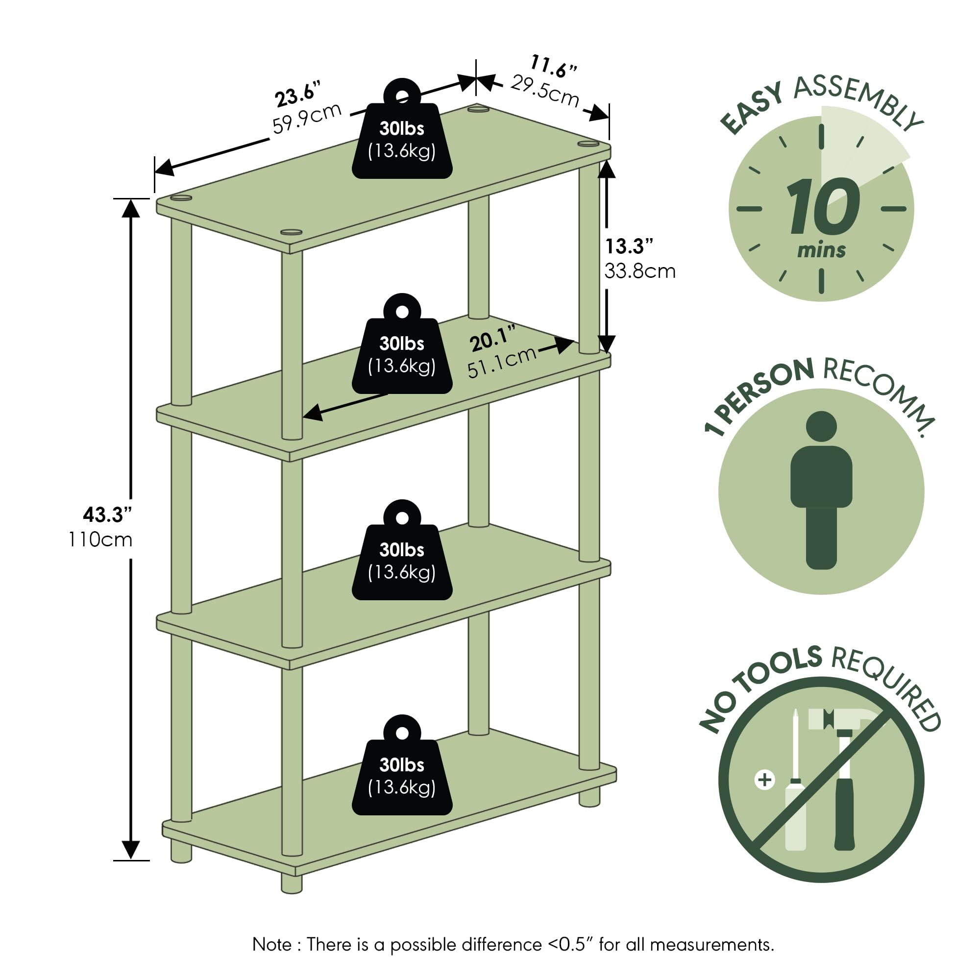 Furinno tube connection detail illustrating toolless assembly and secure fit