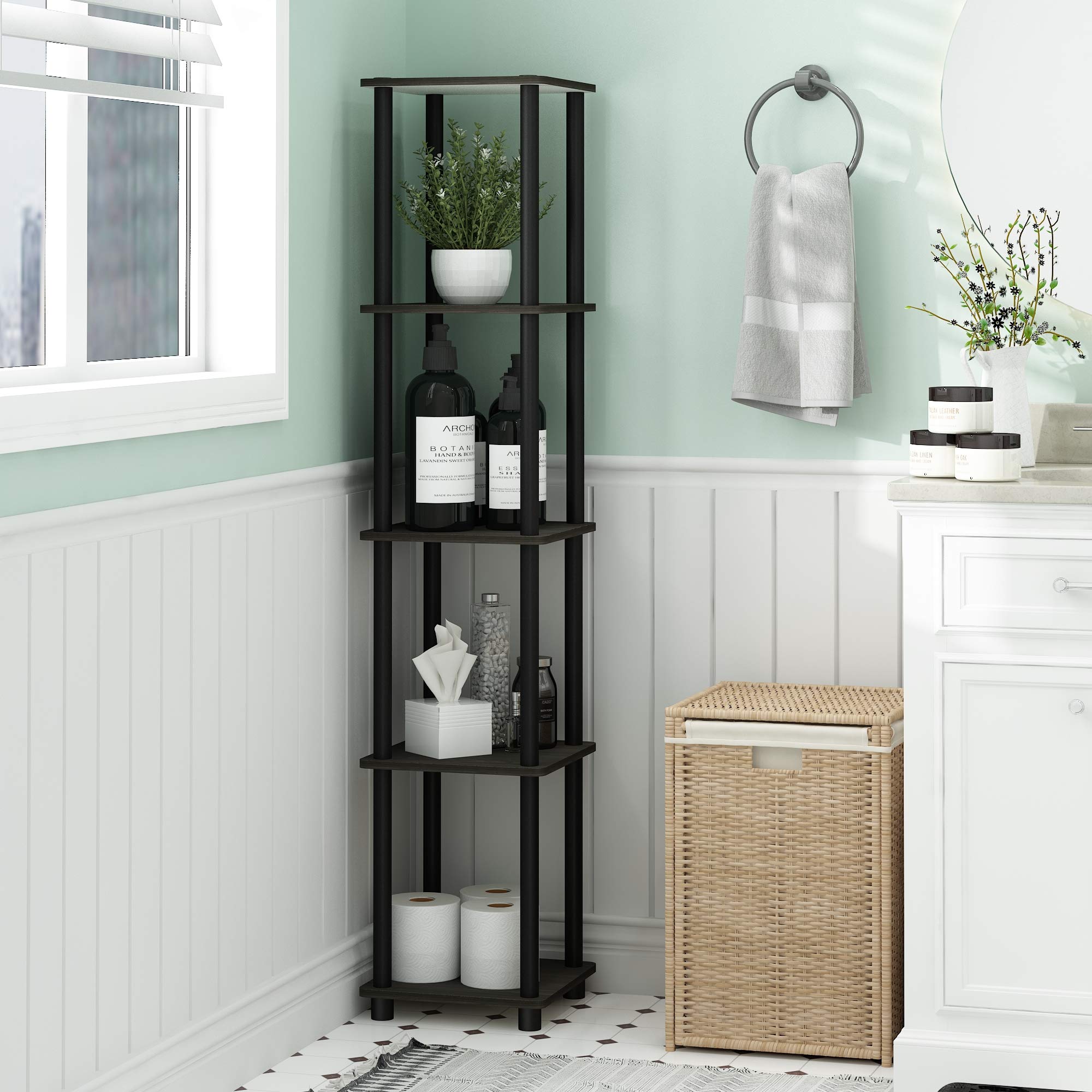 Furinno close-up of shelf surface texture highlighting durable composite wood finish