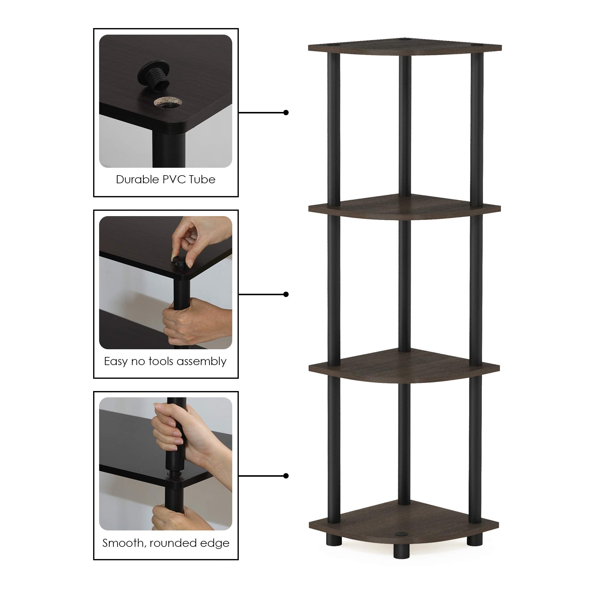 Furinno beside a ruler to show 43.5 inch height for accurate size planning