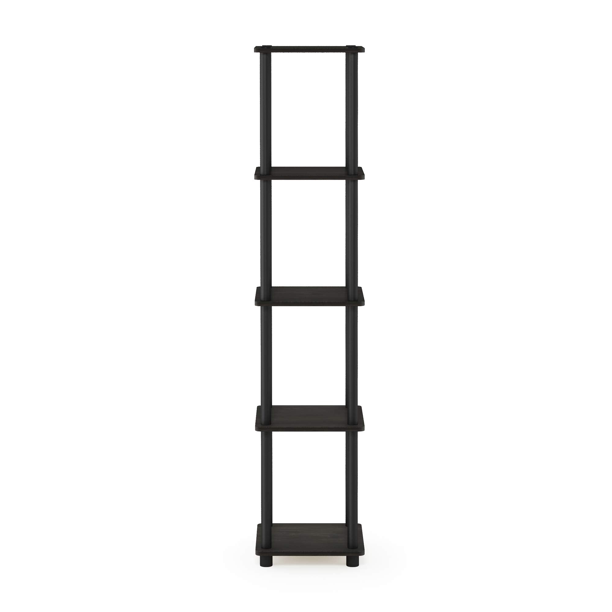 Furinno scale comparison with book showing shelf depth and usable display area