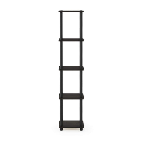 Furinno scale comparison with book showing shelf depth and usable display area