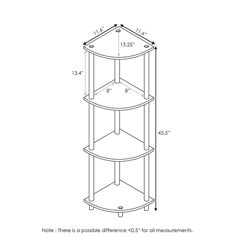 Furinno placed in a corner to show space-saving benefit and vertical storage