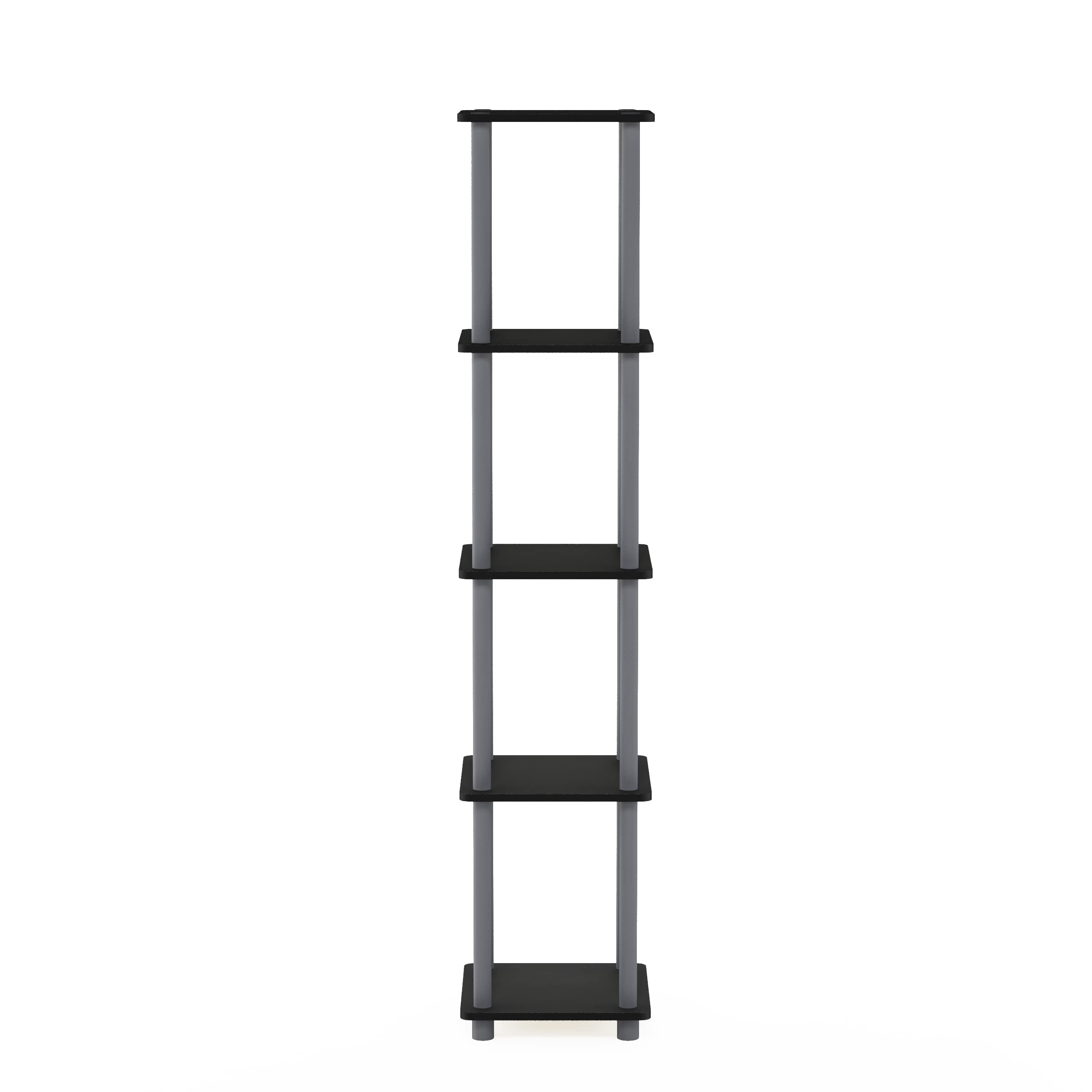 Furinno shelf size comparison with book showing scale and storage capacity