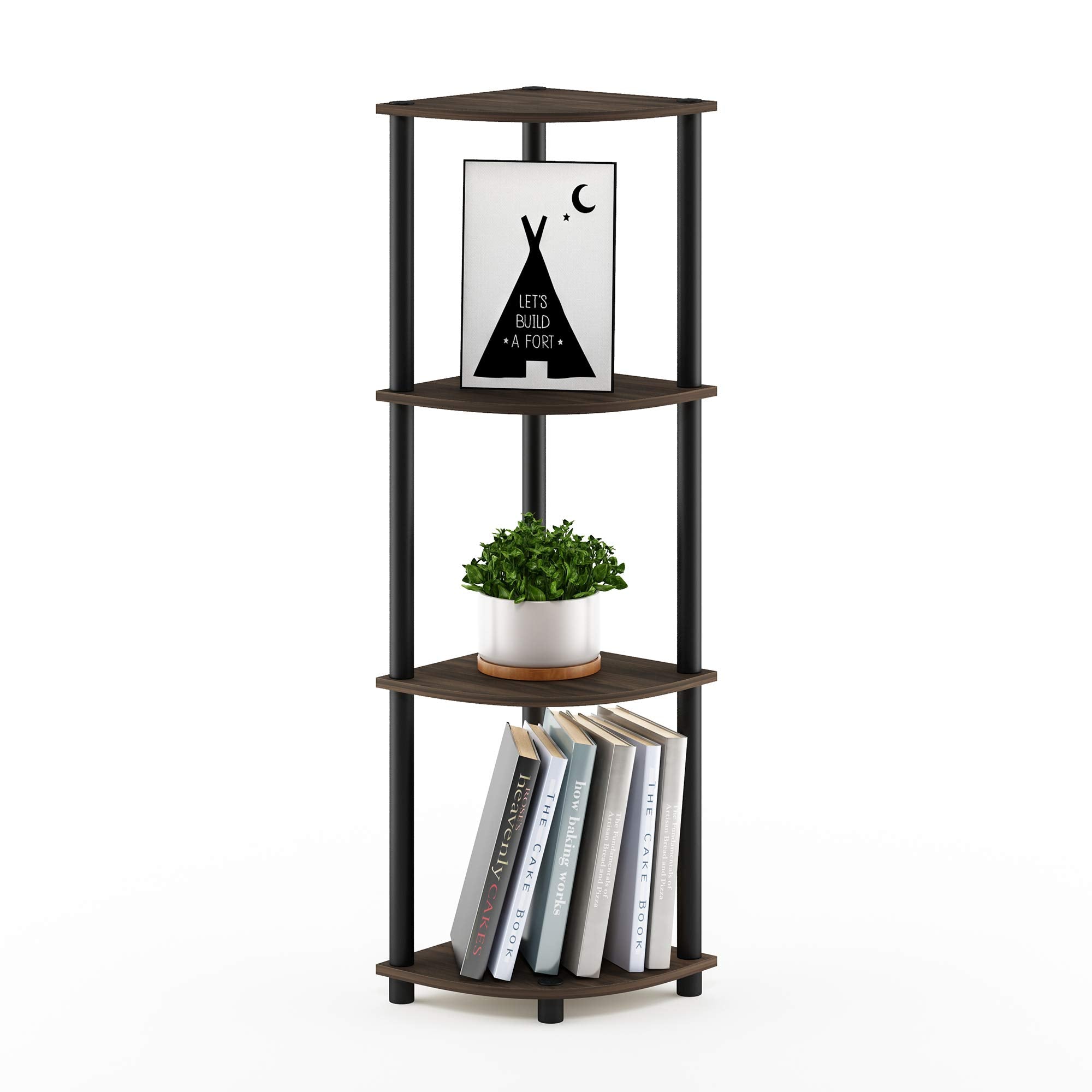 Furinno next to chair to show scale and how it fits in small rooms benefit