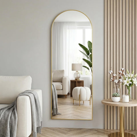 Furnbar mirror hung over a bedroom door showing adjustable hooks and space-saving benefit