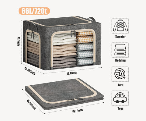 Furnhome folded flat bin illustrating compact storage to save space
