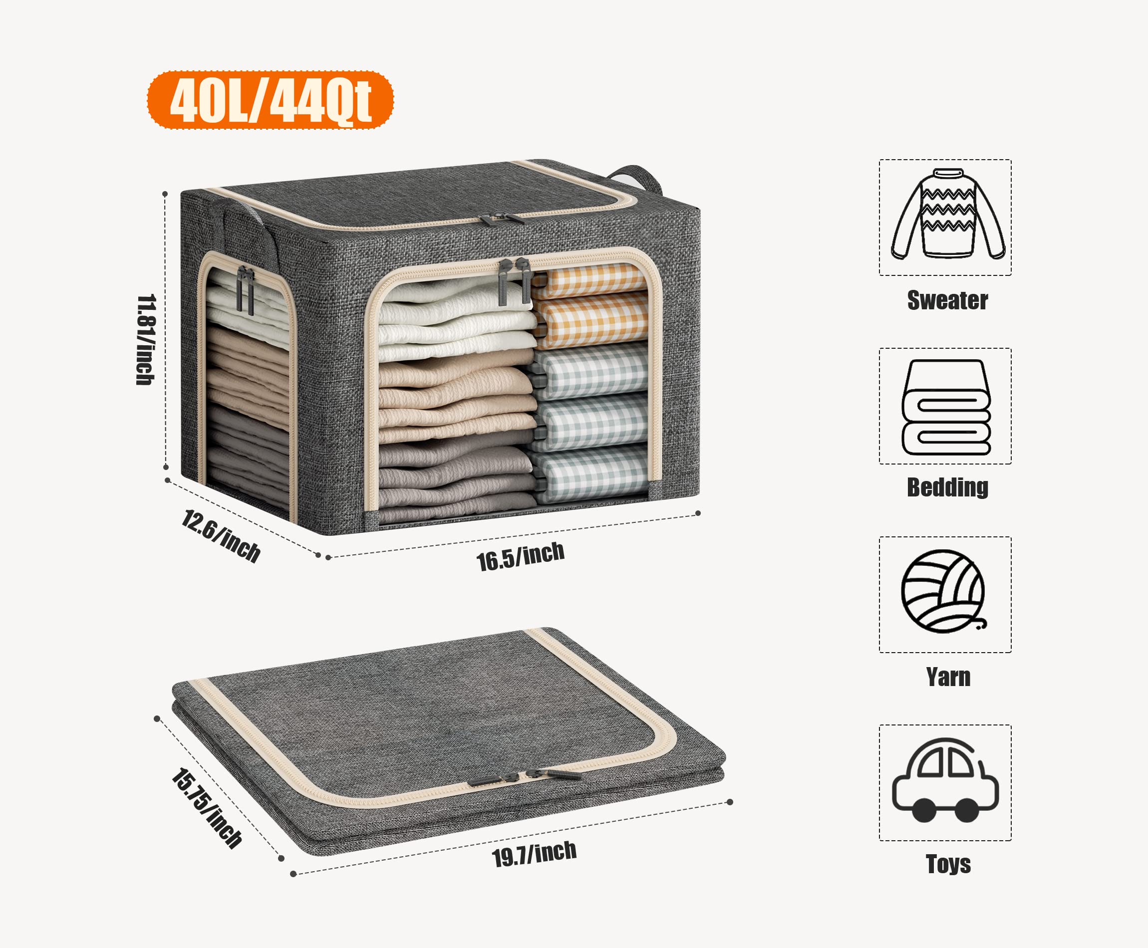 Furnhome size comparison with measuring tape showing 40L capacity and accurate dimensions