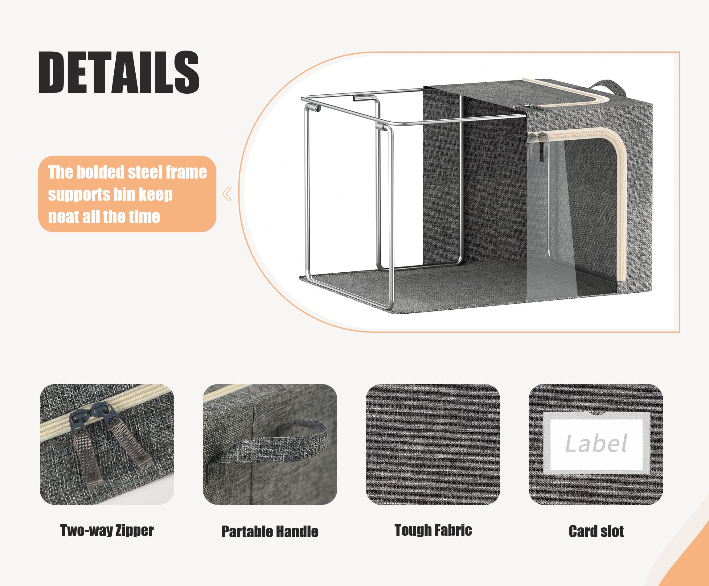 Furnhome stacked bins in closet demonstrating space-saving, stable stacking advantage