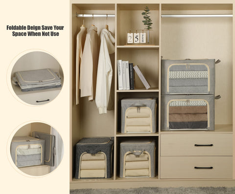 Furnhome stacked storage boxes in closet demonstrating space-saving organization