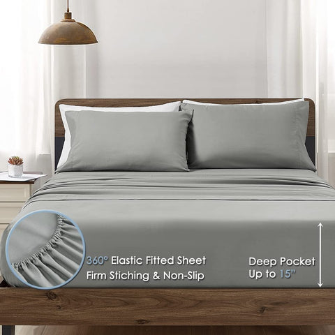 Furnishh flat and fitted sheets displayed for easy bed setup