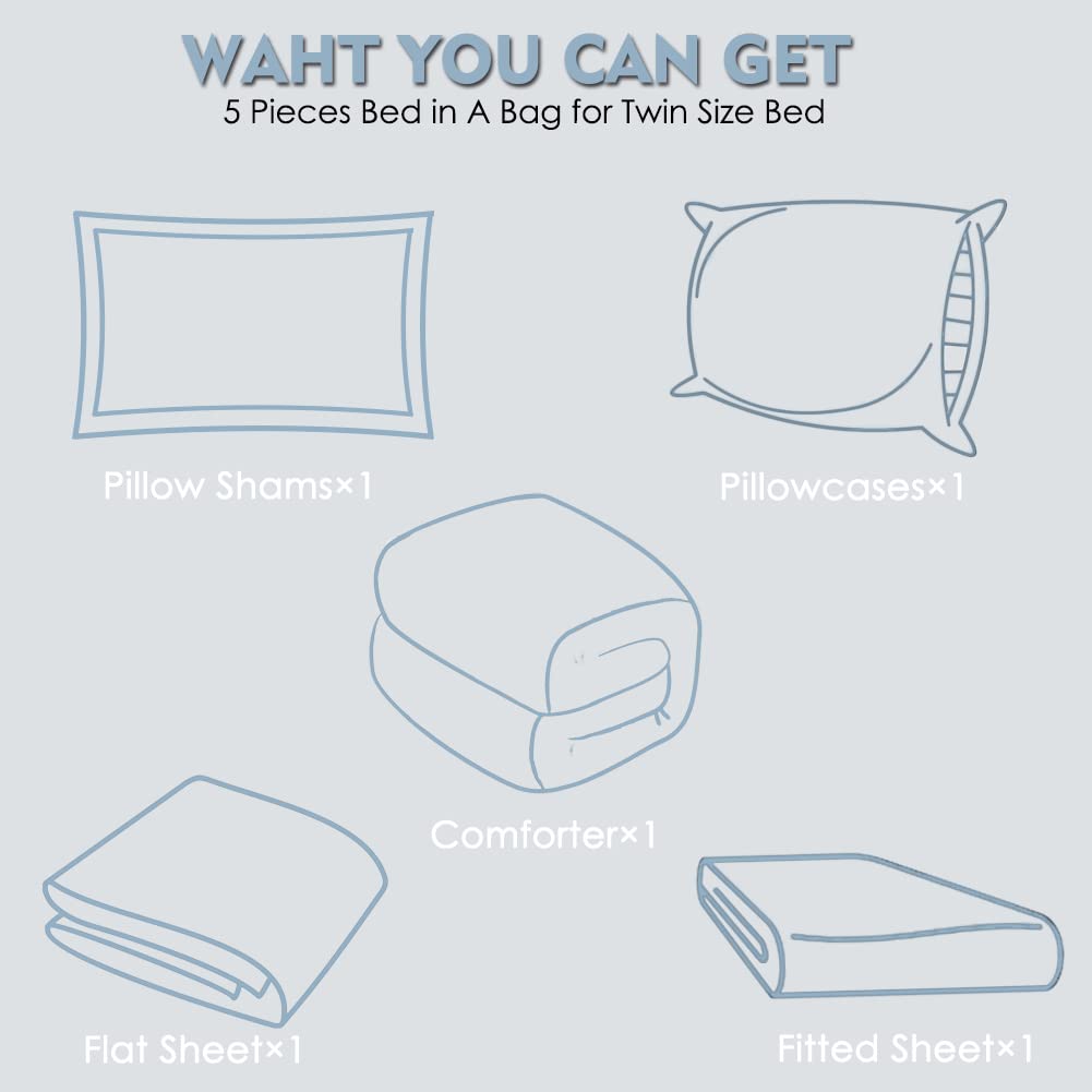 Furnishh twin bed size scale showing comforter fit and mattress depth compatibility