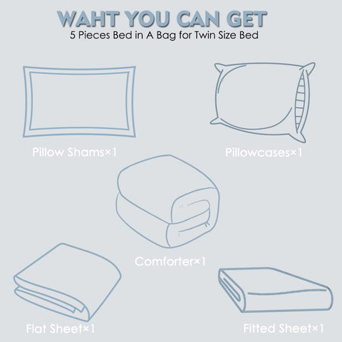 Furnishh twin bed size scale showing comforter fit and mattress depth compatibility