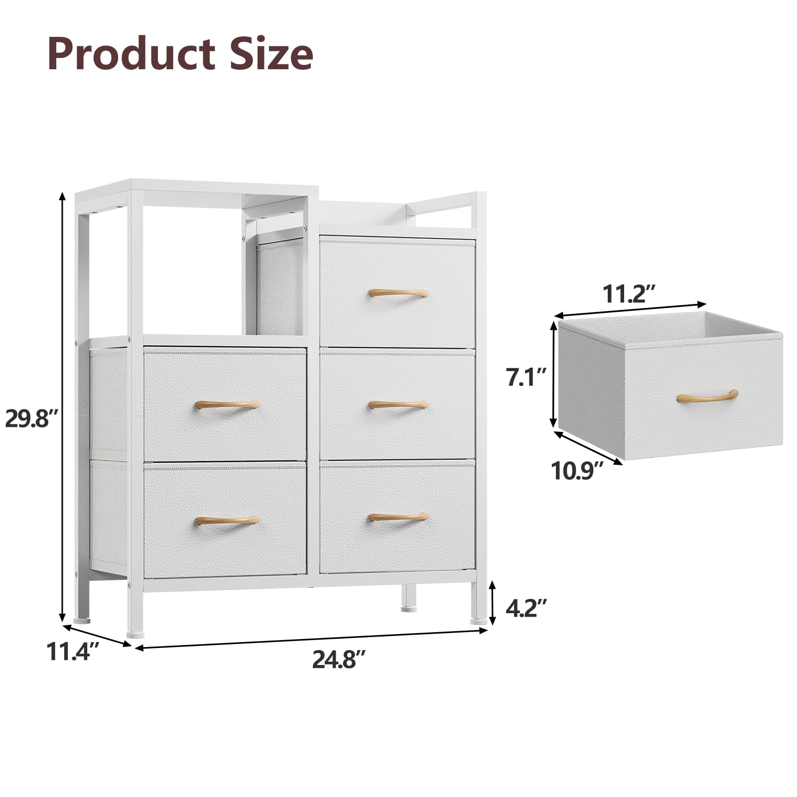 Furnulem fabric drawer texture detail displaying lightweight construction and easy-glide benefit