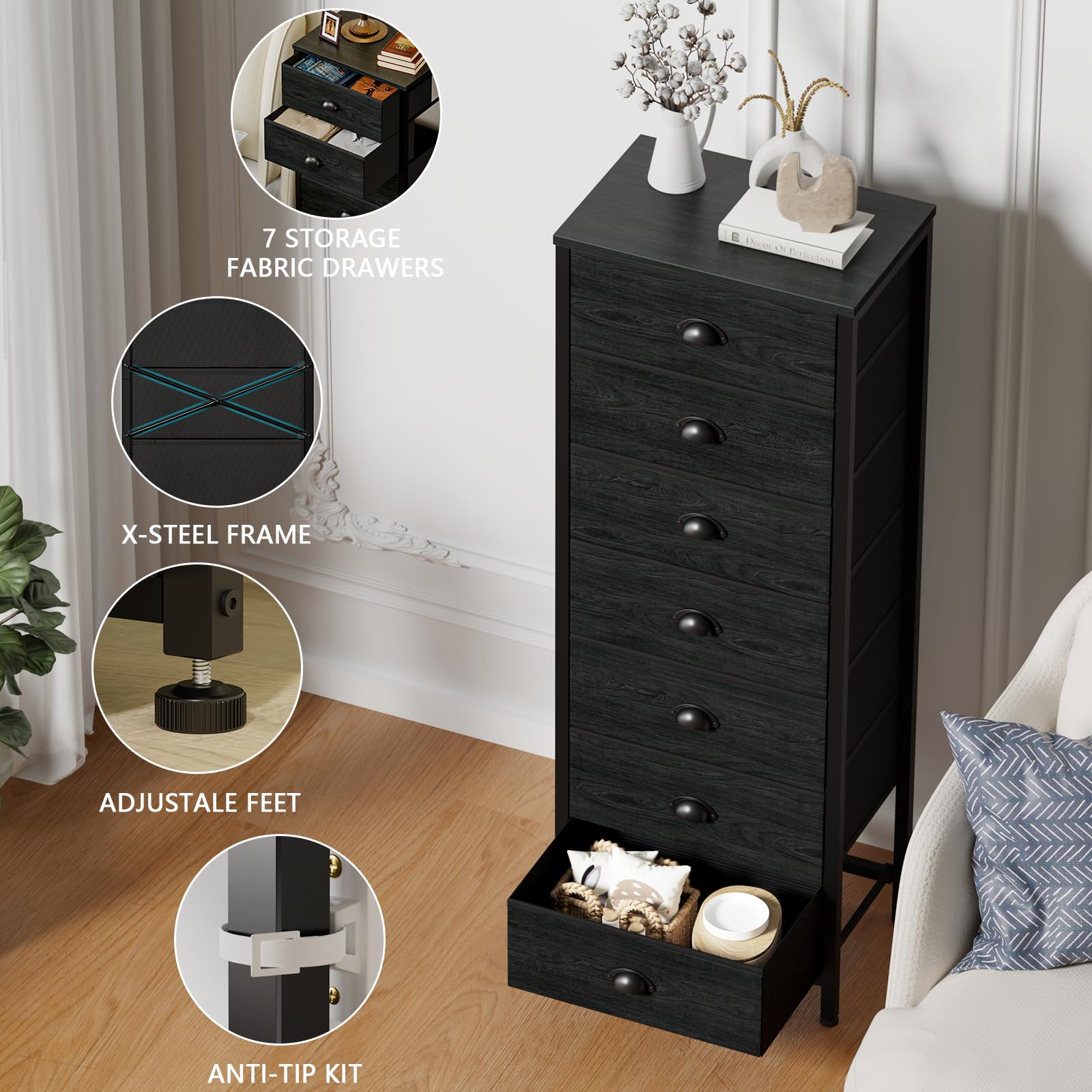 Furnulem open drawers displaying organized contents for quick access