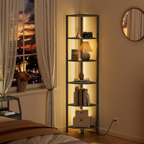 Furnulem shelf top tier close-up highlighting wood grain and secure metal frame joint for durability