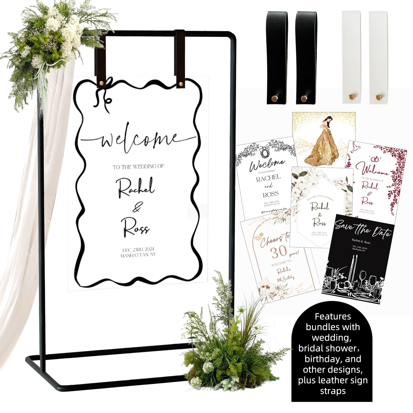 furosa easel front view showing sleek black finish and professional display benefit