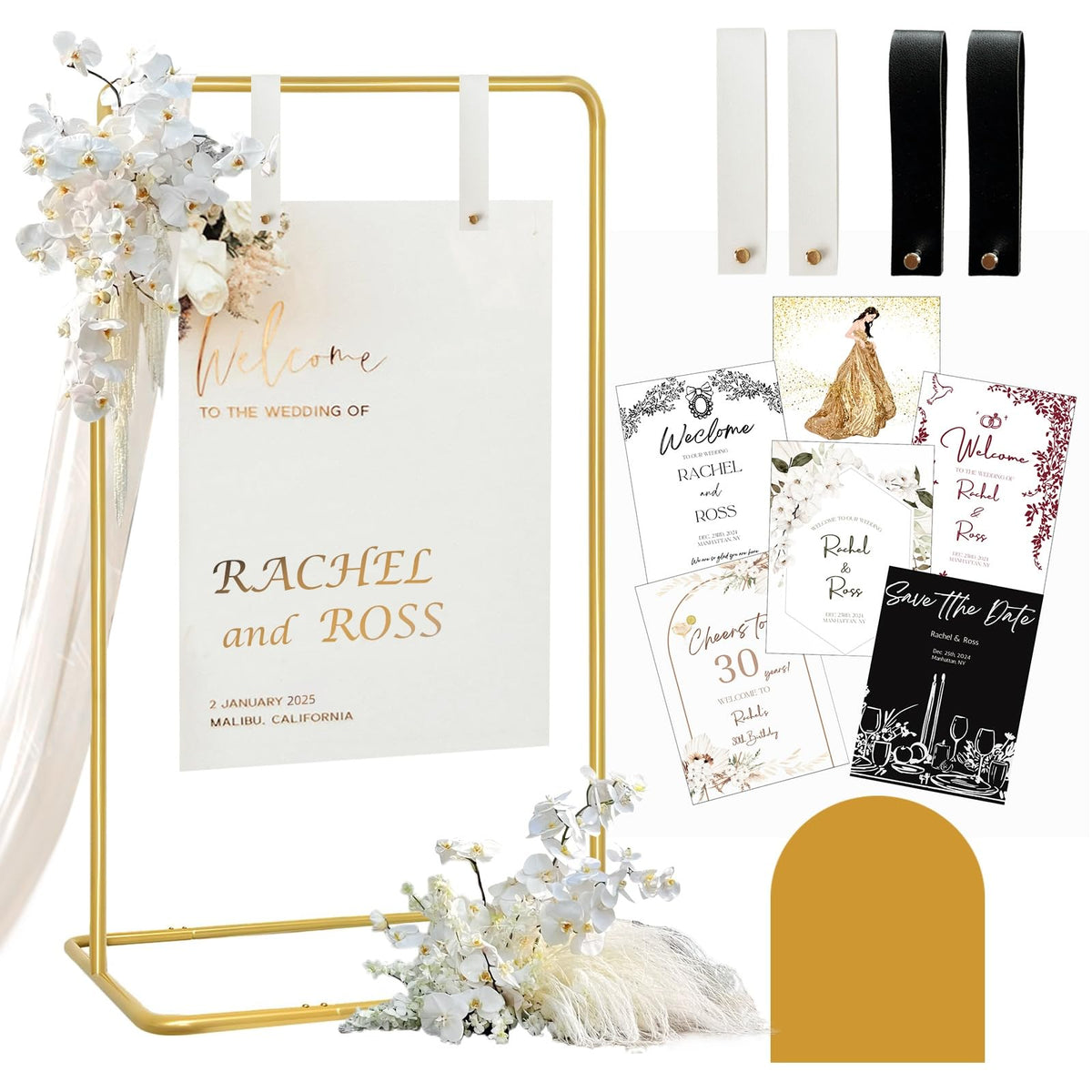 furosa front easel displaying welcome sign, clear presentation benefit