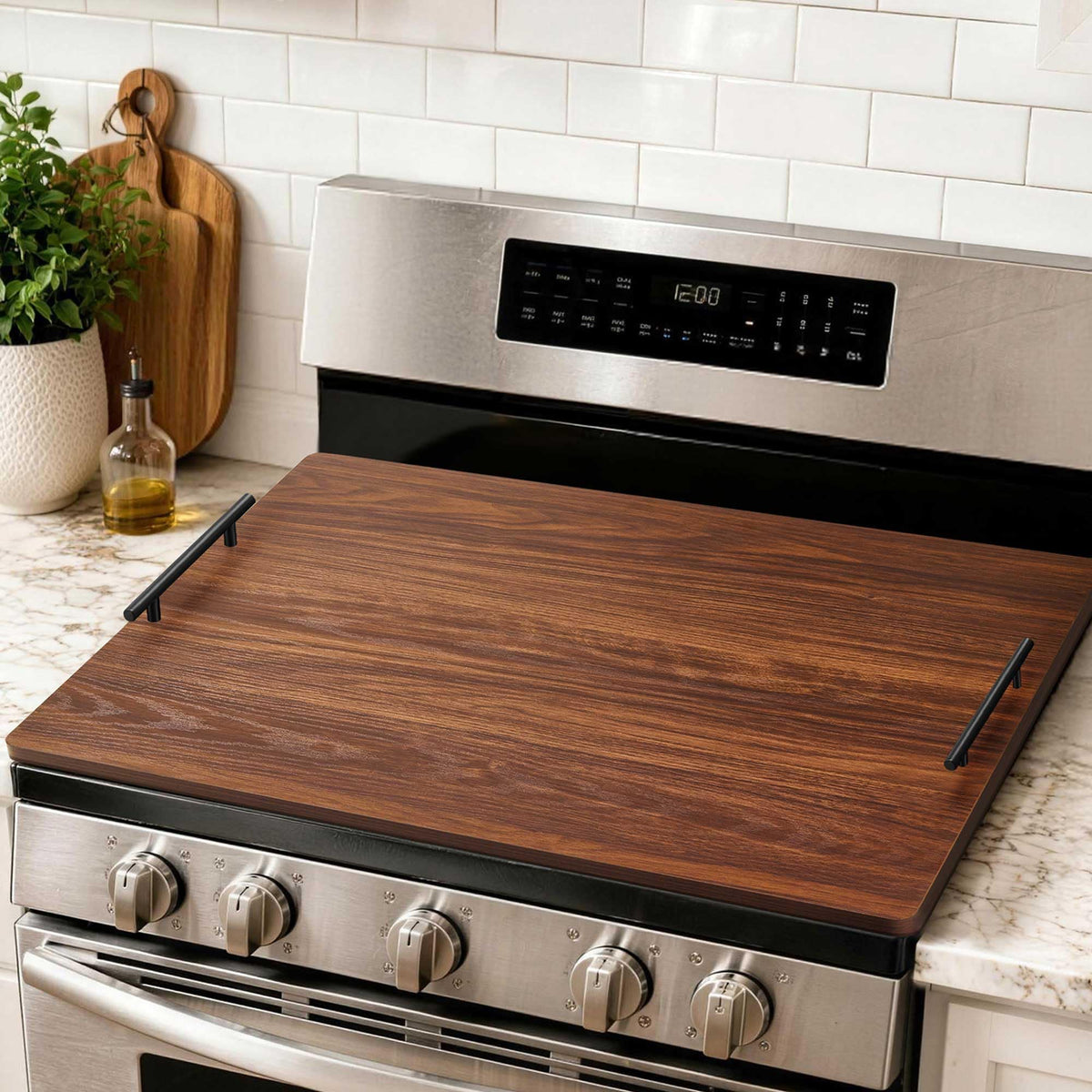 FUSOUBOTY front view showing walnut board and clean kitchen organization benefit
