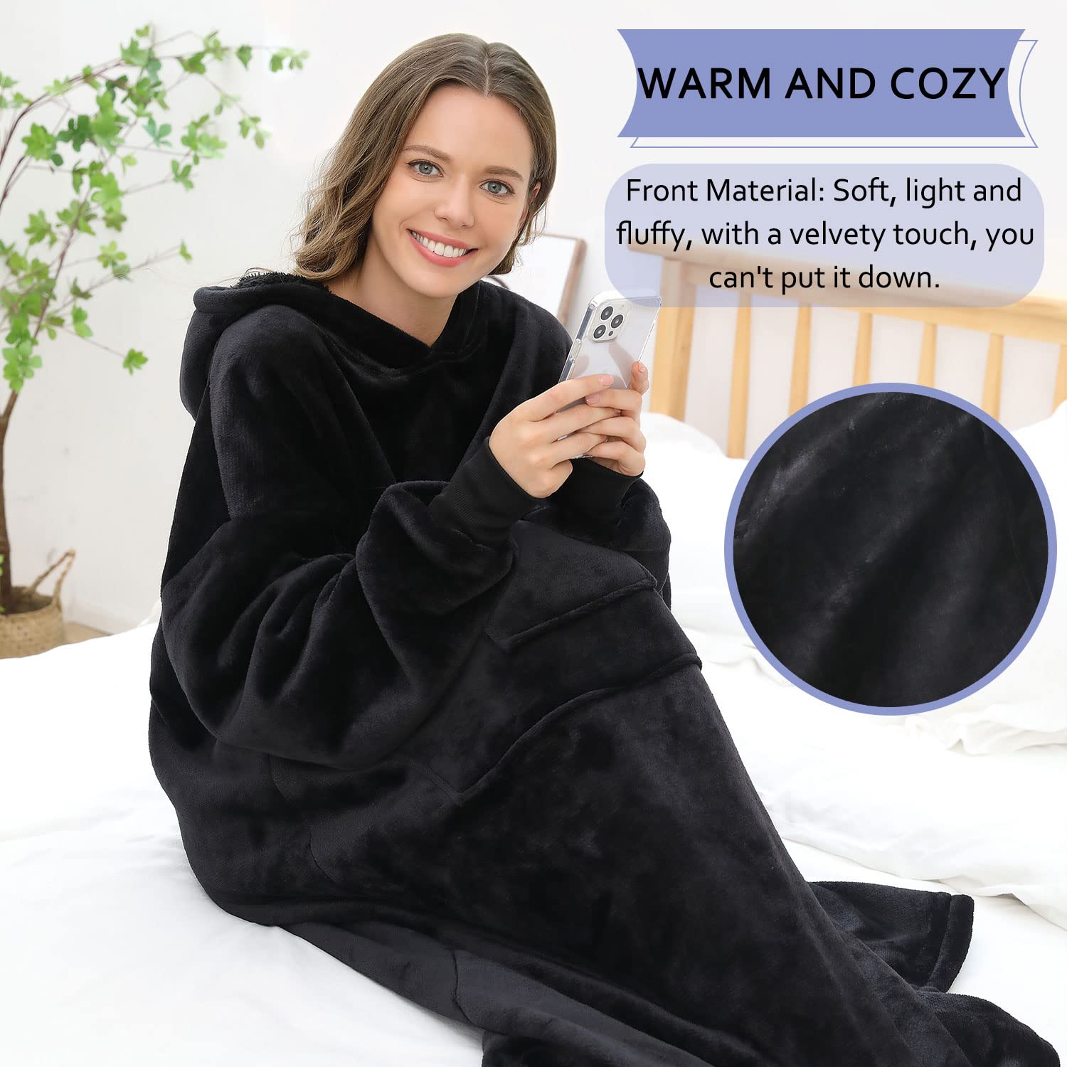 FUSSEDA hood folded as pillow for head support and comfort