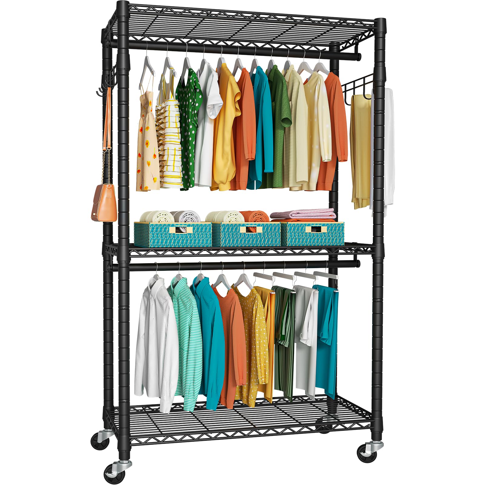 FUTASSI front view of full rack showing capacity and organization benefit