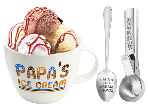 FUTBU bowl front packaging showing Papa's Ice Cream and gift-ready presentation