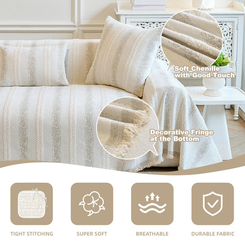 Fuyulacom installed on two-cushion sofa illustrating complete coverage