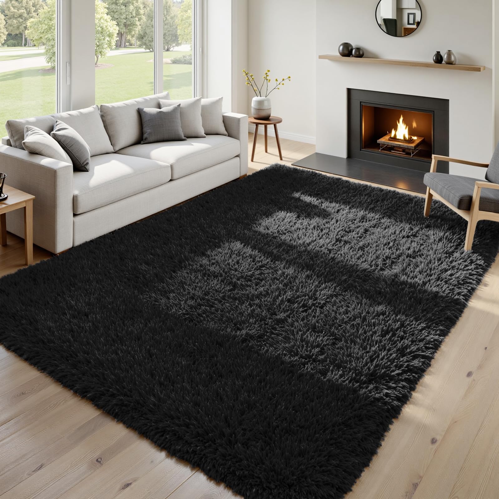 Fuzziness vacuum-packed unboxed flat showing easy setup and fluff