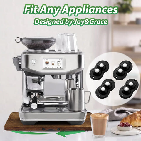 Fxacyem in-use with coffee maker illustrating effortless sliding and space-saving convenience