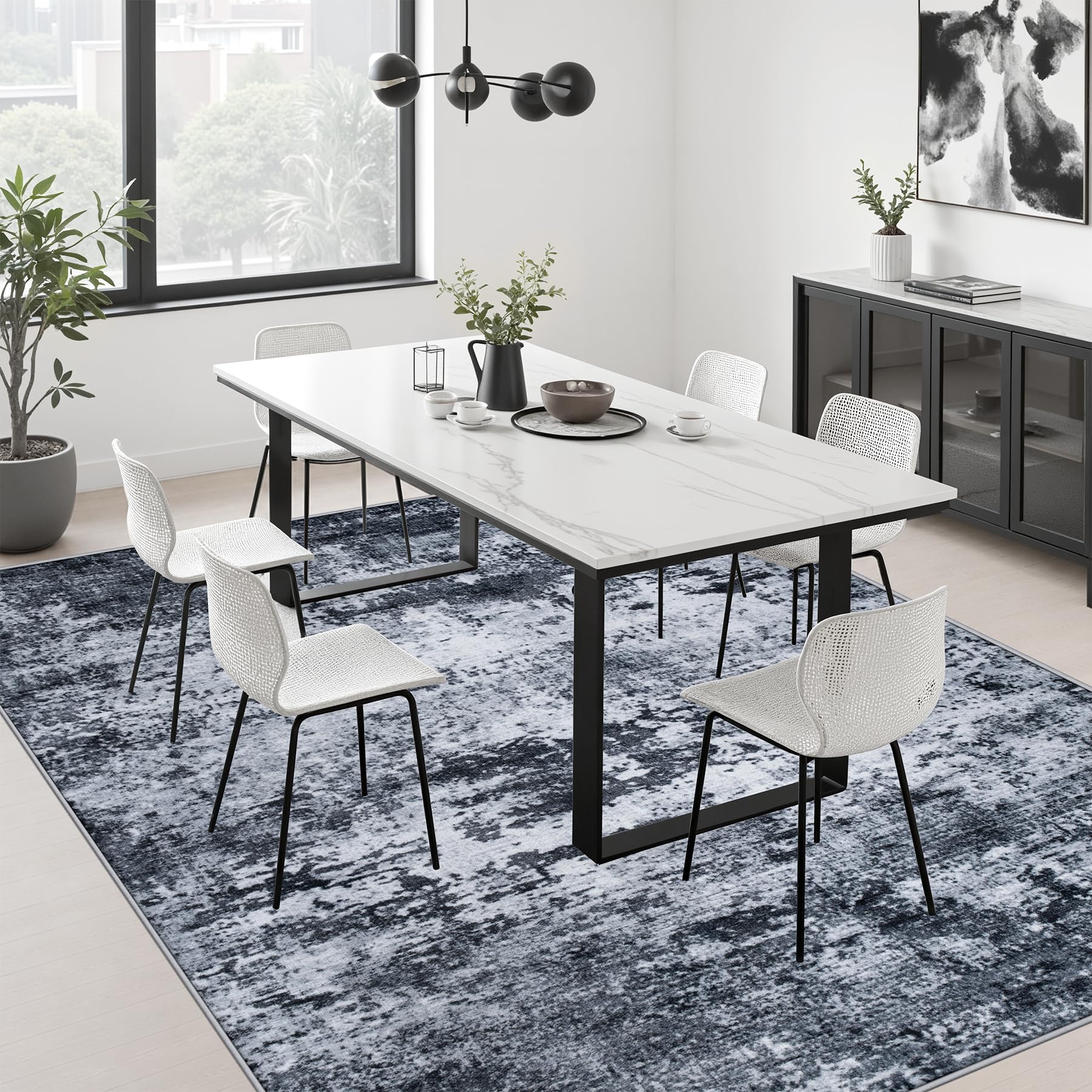 FXRHLP rug styled in living room adding modern look and easy-care benefit