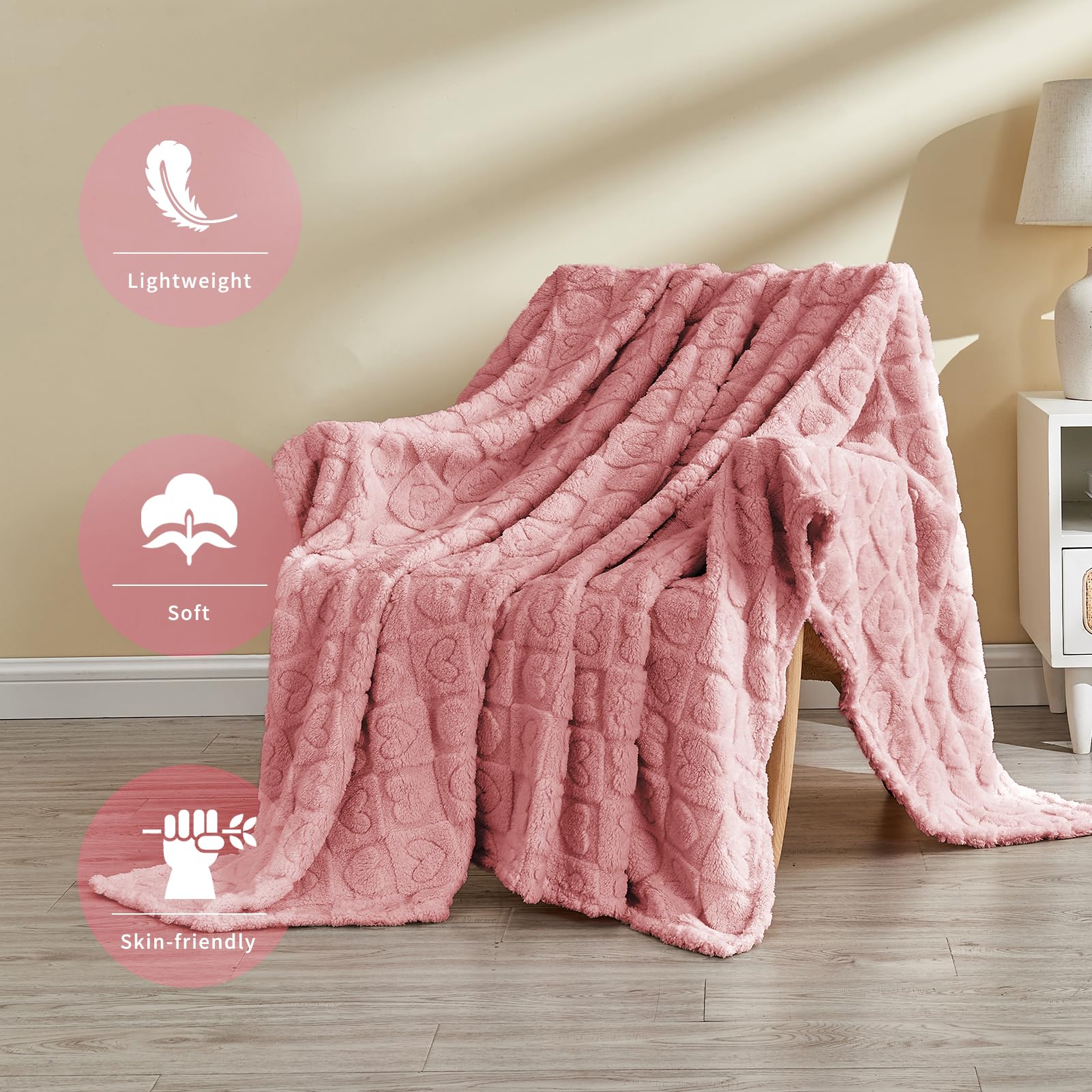 FY FIBER HOUSE folded twin blanket on bed showing coverage and decorative styling benefit