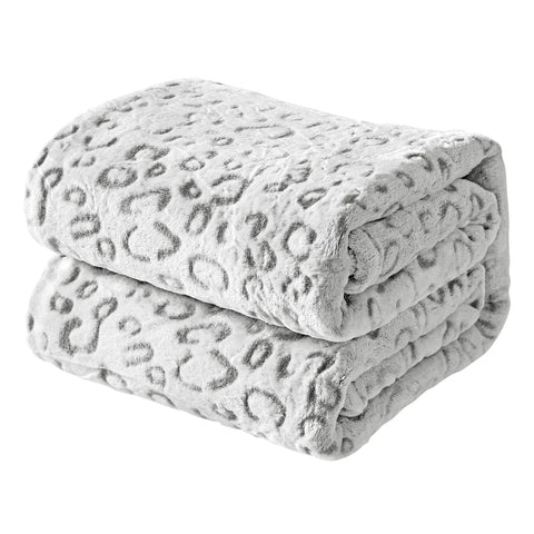 FY FIBER HOUSE front view grey leopard print showing cozy appeal